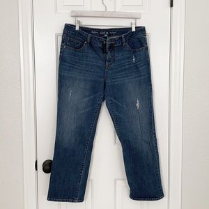 APT 9 Boyfriend Distressed Detailed Blue Jeans